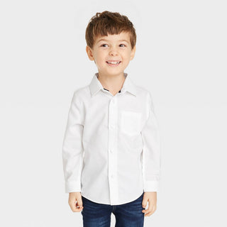 Camisa Oxford Branca para Meninos - Cat &amp; Jack Manga Longa Tamanho 12M