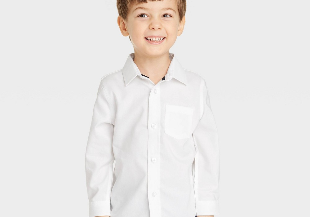 Camisa Oxford Branca para Meninos - Cat &amp; Jack Manga Longa Tamanho 12M