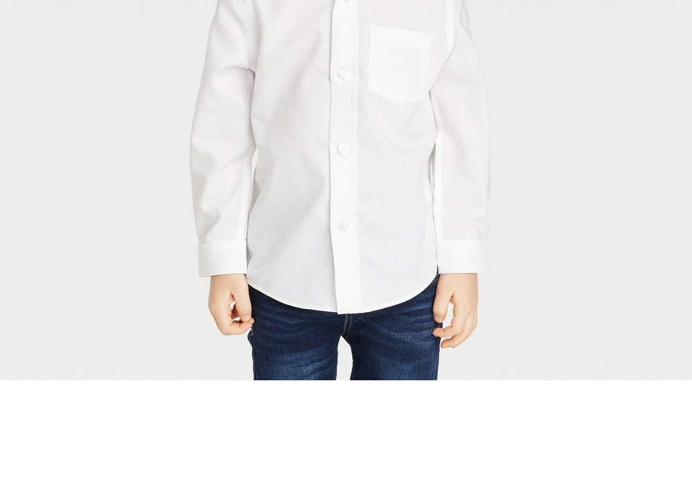 Camisa Oxford Branca para Meninos - Cat &amp; Jack Manga Longa Tamanho 12M