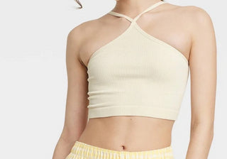 Colsie White Halter Brami para mulheres tamanho M