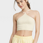 Colsie White Halter Brami para mulheres tamanho M