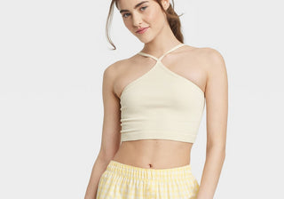 Colsie White Halter Brami para mulheres tamanho M