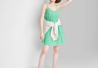 Vestido babydoll floral verde menta Wild Fable feminino - sem mangas, tamanho P