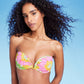 Top de biquíni feminino Shade &amp; Shore com decote em V e estampa floral multicolorida, tamanho 32B