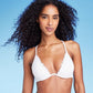 Top de biquíni Shade &amp; Shore com aro e acabamento em babados - tamanho feminino 34DD