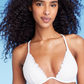 Top de biquíni Shade &amp; Shore com aro e acabamento em babados - tamanho feminino 34DD