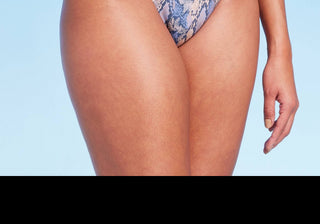 Calcinha de biquíni feminina Cheeky da Shade &amp; Shore, azul, cobra, tamanho XL