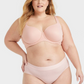 Roupa íntima hipster feminina Auden de algodão elástico rosa, tamanho 2X