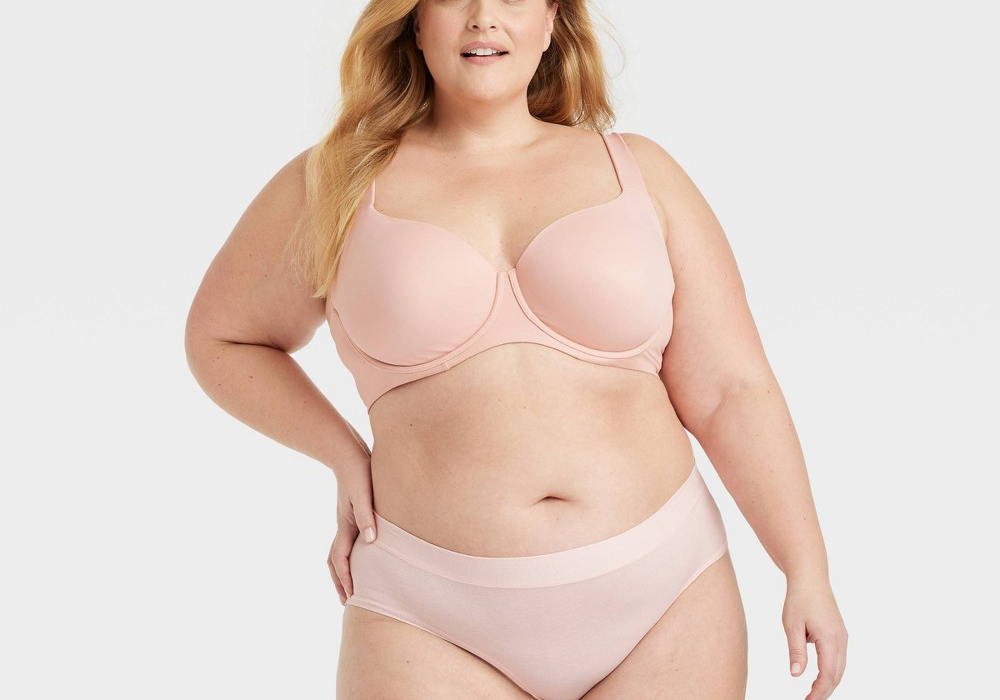 Roupa íntima hipster feminina Auden de algodão elástico rosa, tamanho 2X