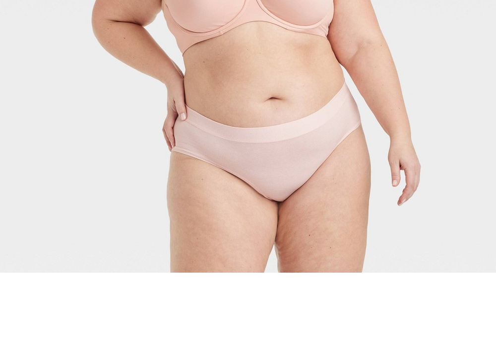 Roupa íntima hipster feminina Auden de algodão elástico rosa, tamanho 2X