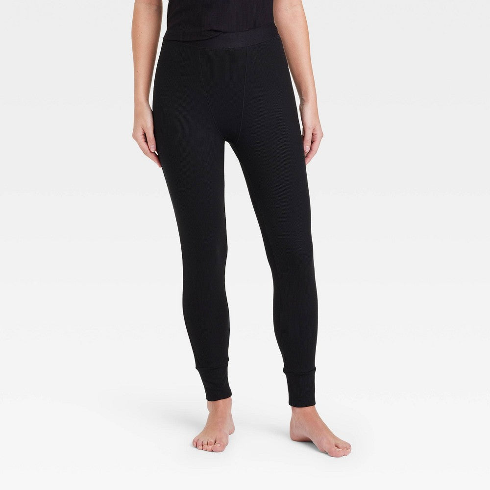 Calça de pijama feminina canelada macia, preta, tamanho GG, Stars Above