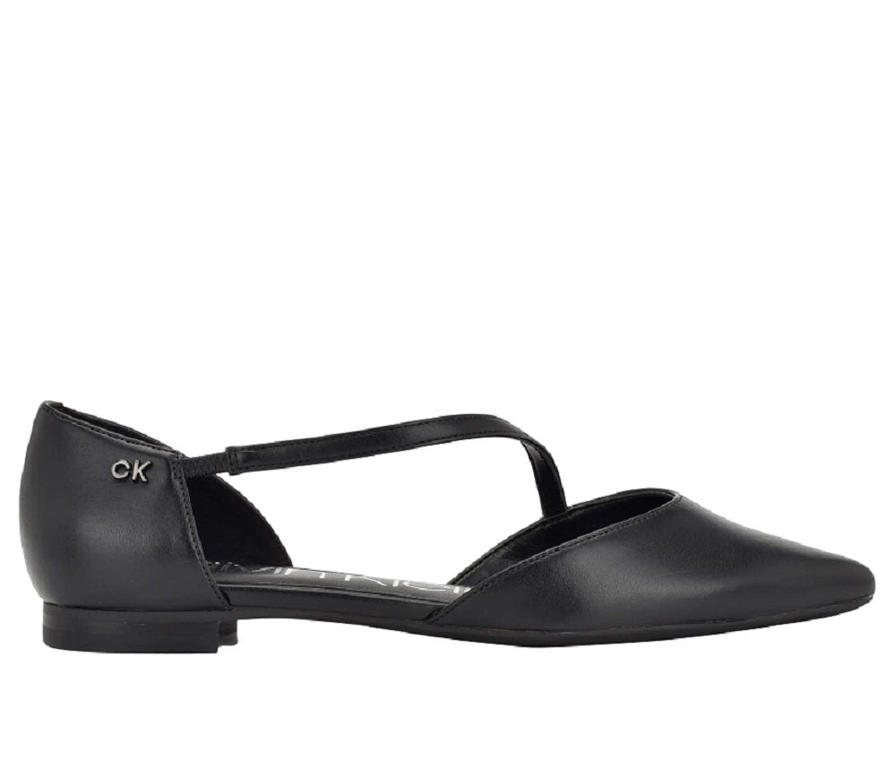 Calvin Klein Sannie D'orsay Bico Fino Flat Preto Feminino Tamanho 8,5 M