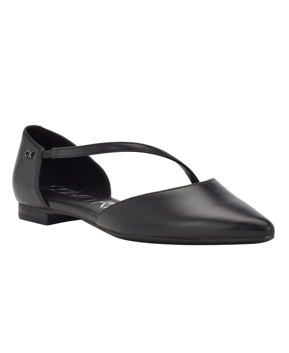 Calvin Klein Sannie D'orsay Bico Fino Flat Preto Feminino Tamanho 8,5 M