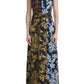 Vestido midi sem mangas com estampa mista e cintura torcida Lafayette 148 New York feminino, amarelo, tamanho 8