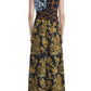 Vestido midi sem mangas com estampa mista e cintura torcida Lafayette 148 New York feminino, amarelo, tamanho 8