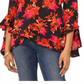 Blusa Vince Camuto com estampa decote em V e bainha em camadas, preta