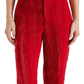 Calça Steve Madden Mercer Crushed Velvet Vermelha