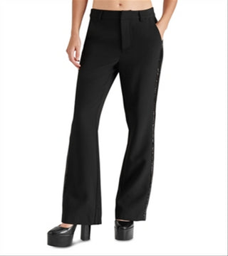 Calça flare Steve Madden Waverly com listras de lantejoulas e listras pretas