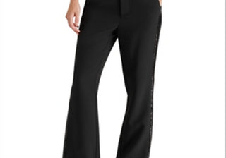 Calça flare Steve Madden Waverly com listras de lantejoulas e listras pretas