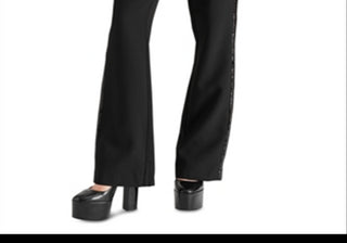 Calça flare Steve Madden Waverly com listras de lantejoulas e listras pretas