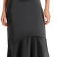 Saia midi assimétrica de cetim Lucille Steve Madden, preta