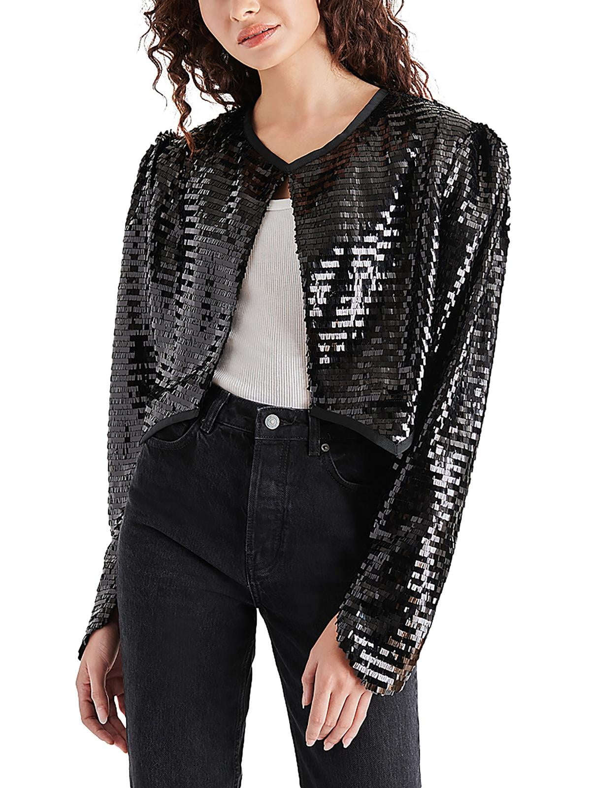 Steve Madden Juliet Cropped Piano Lantejoulas Bolero Preto