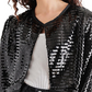 Steve Madden Juliet Cropped Piano Lantejoulas Bolero Preto
