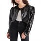 Steve Madden Juliet Cropped Piano Lantejoulas Bolero Preto