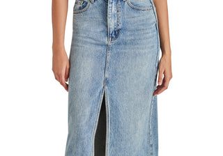 Saia longa jeans com fenda frontal Avani da Steve Madden, azul