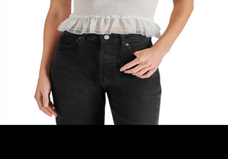 Blusa de tule franzido Steve Madden Rhiannon branca