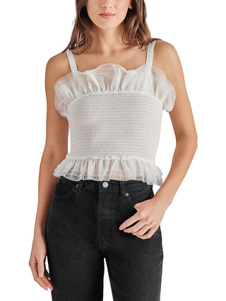 Blusa de tule franzido Steve Madden Rhiannon branca