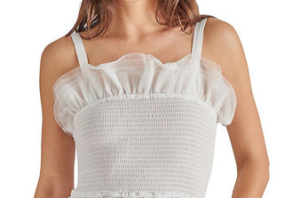Blusa de tule franzido Steve Madden Rhiannon branca