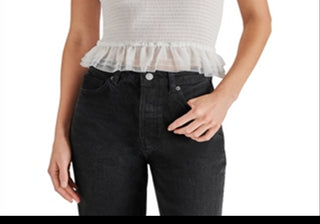 Blusa de tule franzido Steve Madden Rhiannon branca