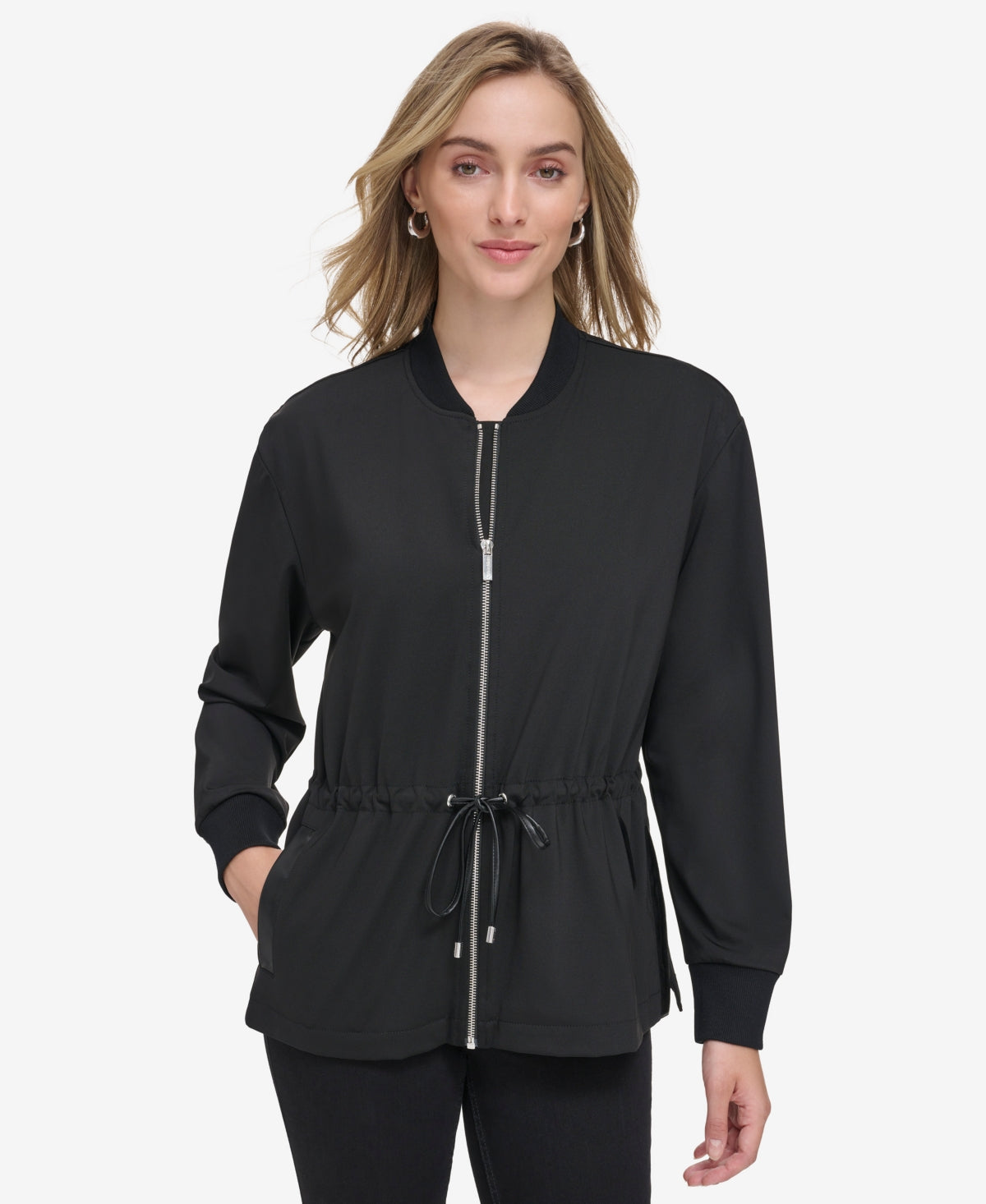 Calvin Klein Womens Baseball Collar Jacket Black Size S