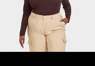 Camiseta feminina slim fit de manga comprida A New Day, marrom, tamanho XXL