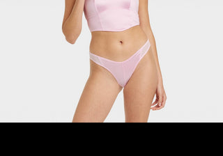 Roupa íntima feminina Colsie Cheeky de cetim rosa - tamanho P