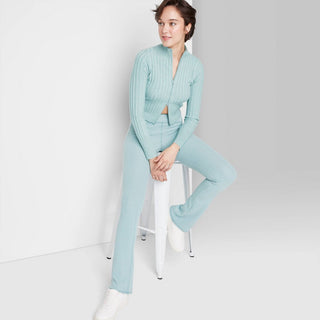 Leggings caneladas Wild Fable Slate Blue para mulheres, tamanho XXS