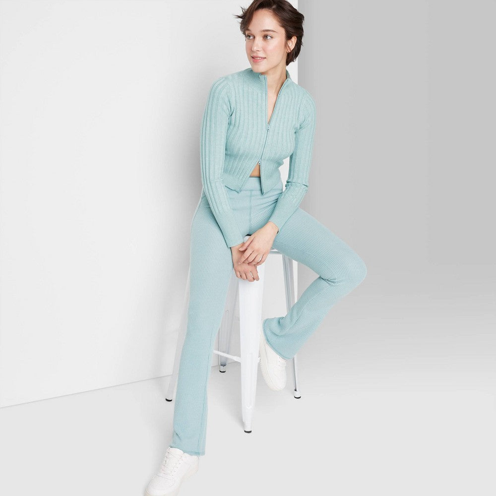 Leggings caneladas Wild Fable Slate Blue para mulheres, tamanho XXS