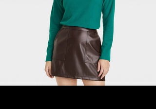 Camiseta feminina verde-escuro de manga comprida - A New Day Mock Turtleneck M