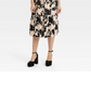 Vestido midi floral preto bege A New Day feminino com manga esvoaçante tamanho XS