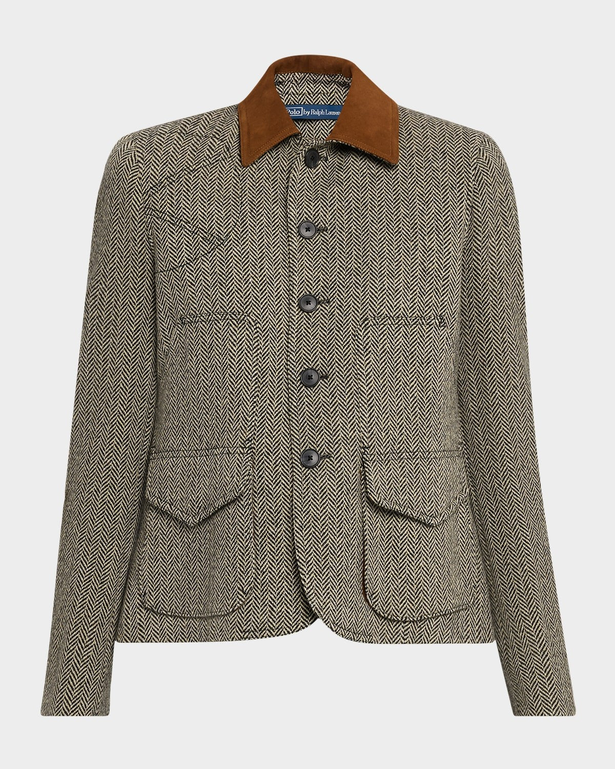 Polo Ralph Lauren Suede Trim Herringbone Jacket