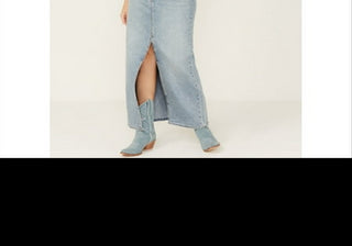 Saia jeans Levi's Premium Ankle Column Feminina Azul Claro Lavado