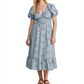 Vestido midi de popeline com mangas bufantes da Vineyard Vines