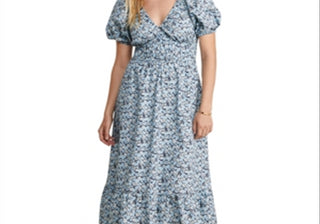 Vestido midi de popeline com mangas bufantes da Vineyard Vines