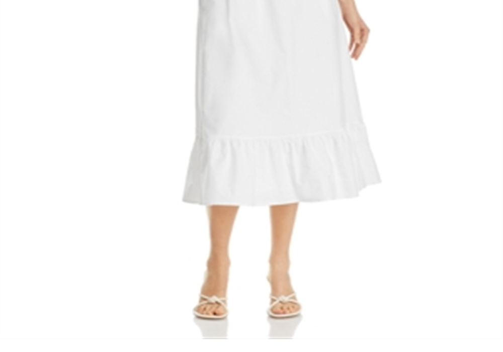 Vestido midi de popeline com mangas bufantes da Vineyard Vines