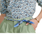 Blusa Vineyard Vines com manga bufante e botões frontais, azul