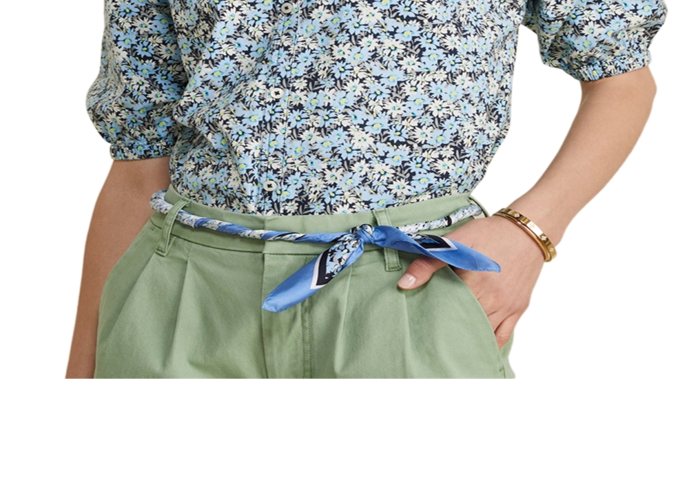 Blusa Vineyard Vines com manga bufante e botões frontais, azul