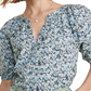 Blusa Vineyard Vines com manga bufante e botões frontais, azul