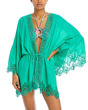 Ramy Brook April Crochet Trim Mini Dress Swim Coverup