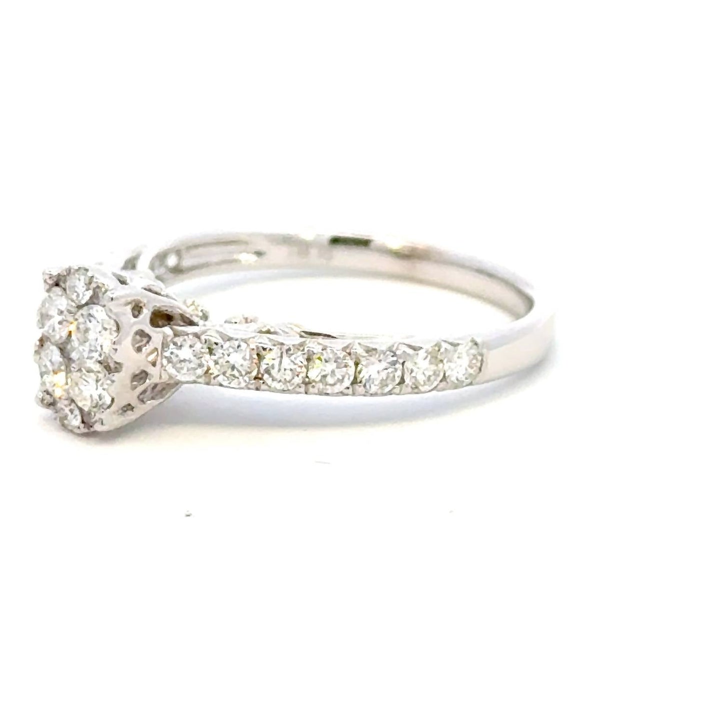 Aamiaa - 0.82 Carat Natural Diamond Cluster Engagement Ring